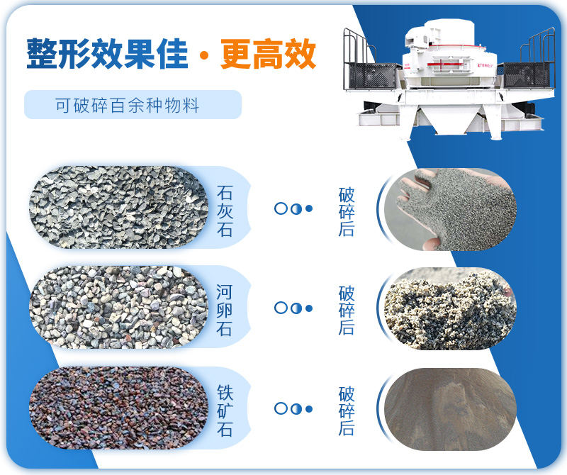 制砂機(jī)成品粒度多樣化，各種石料都不怕